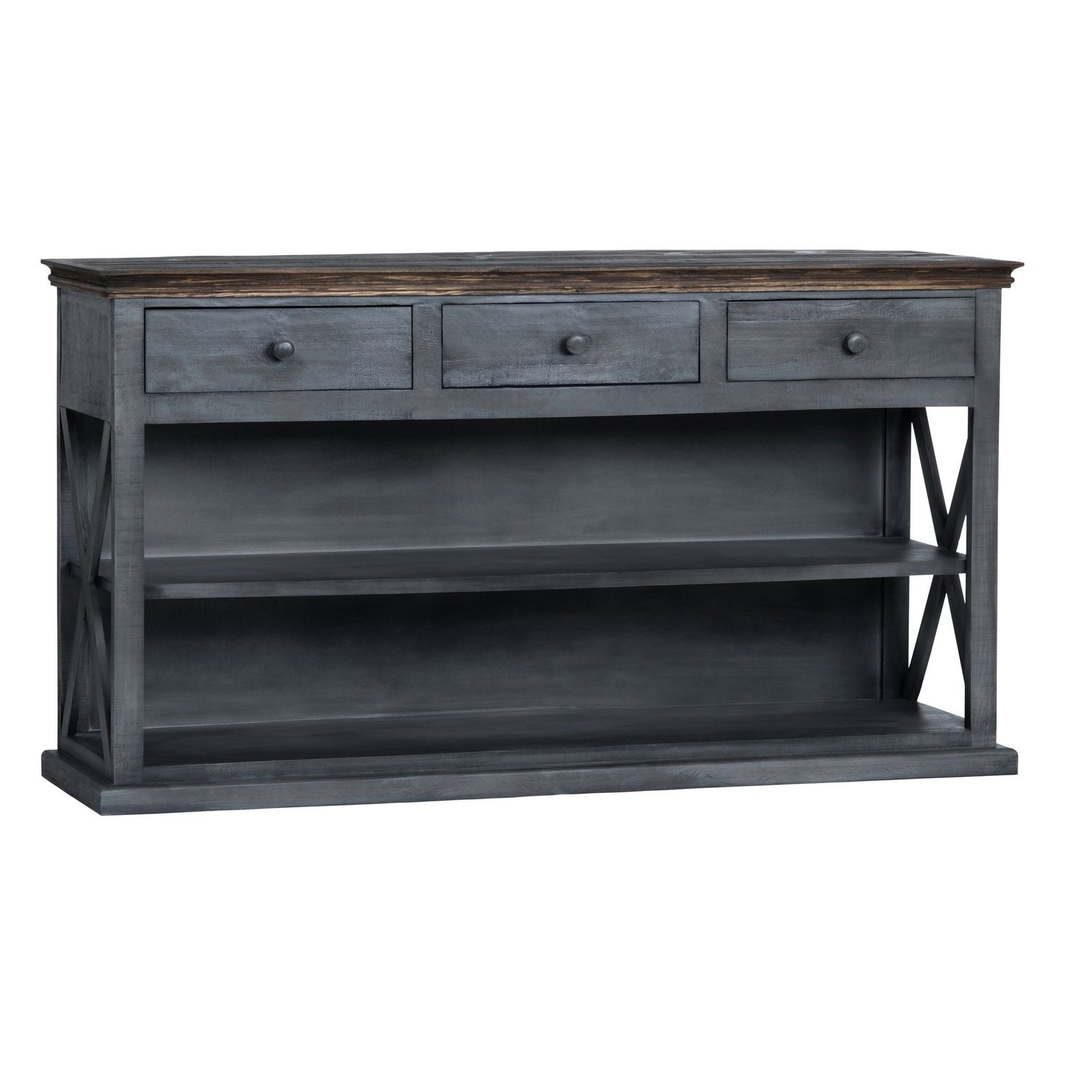 Open Console W/ 3 Drawers