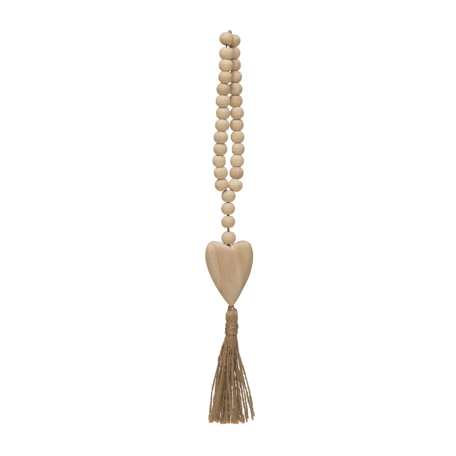 BEAD HEART JUTE TASSEL