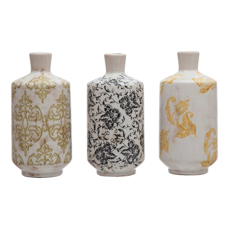 Terracotta Vase with Pattern, 3 Styles