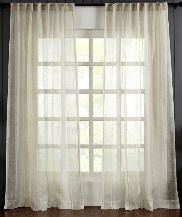 52&quot;x 96&quot;, Ecru, Linen Lurex Panels Unlined, Rod Pkt with  Back Tabs