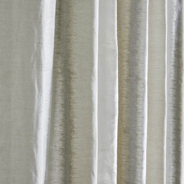 51&quot;x 96&quot;, Natural with Ivory, Royalty Embd Linen Velvet Panels, Lined,  Rod Pkt with Back Tabs