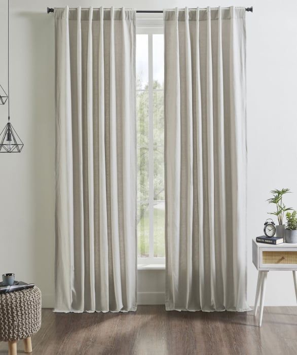 51&quot;x 96&quot;, Linen Cotton Panels, Lined Rod Pkt Back  Tabs ,Natural