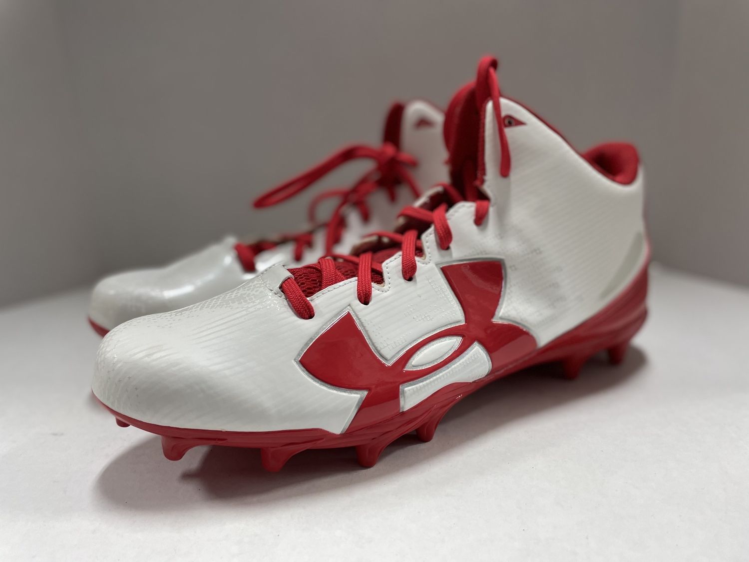 UA FB CLEAT RED/WHT 12