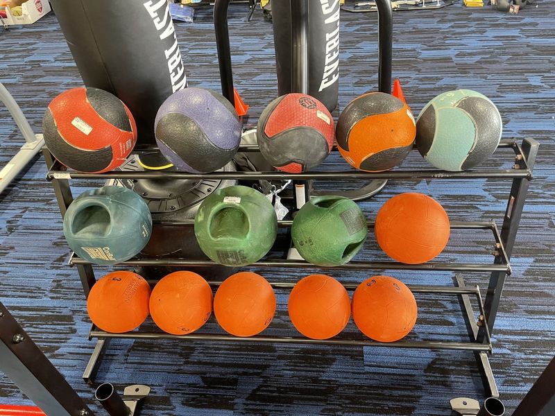 THREE TIER MEDICINE BALL RACK 58&quot;