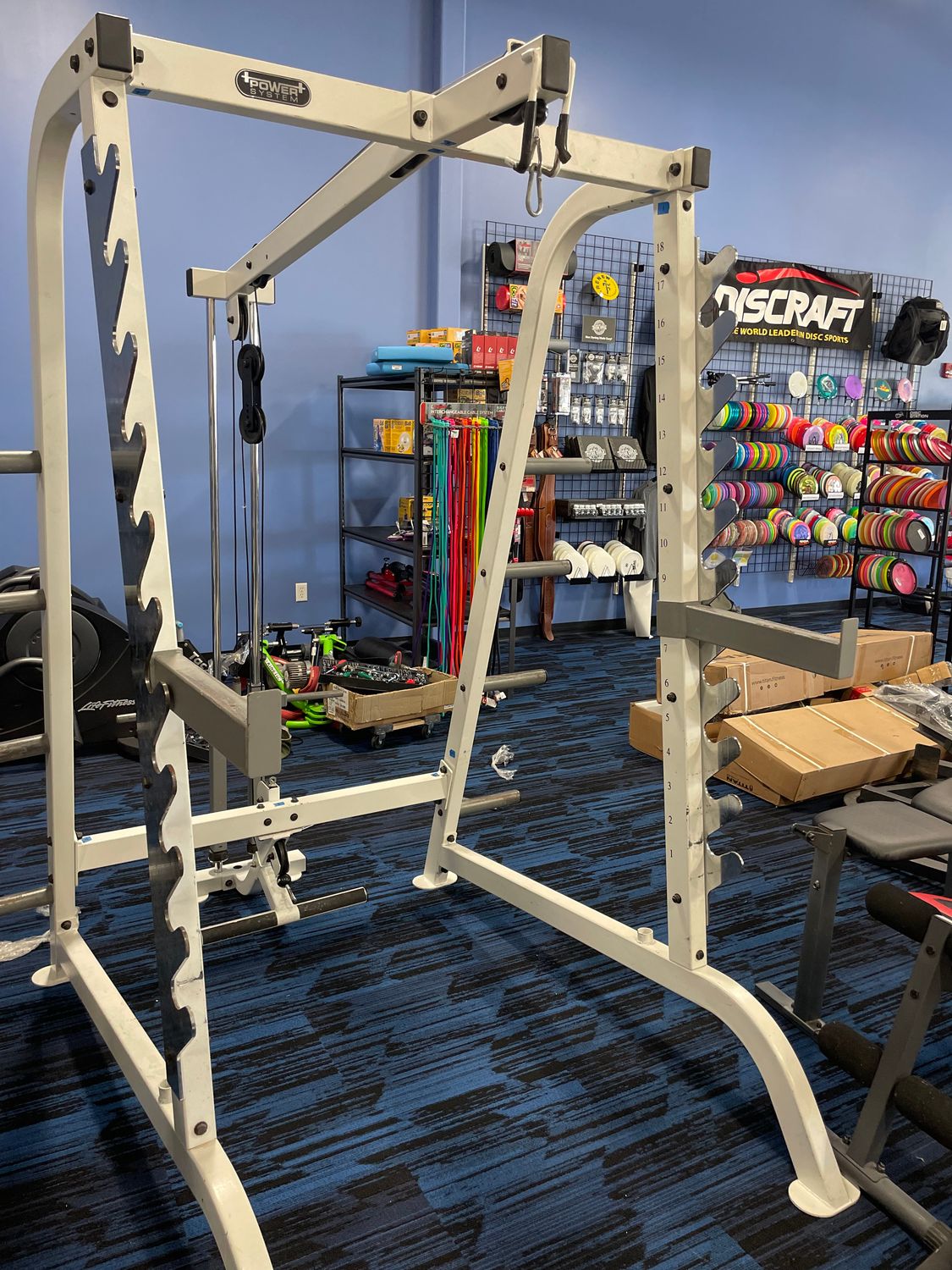 Power Systems Squat Rack with Lat Attachment