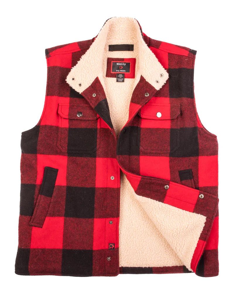 Sherpa Lined Vest Red/Blk