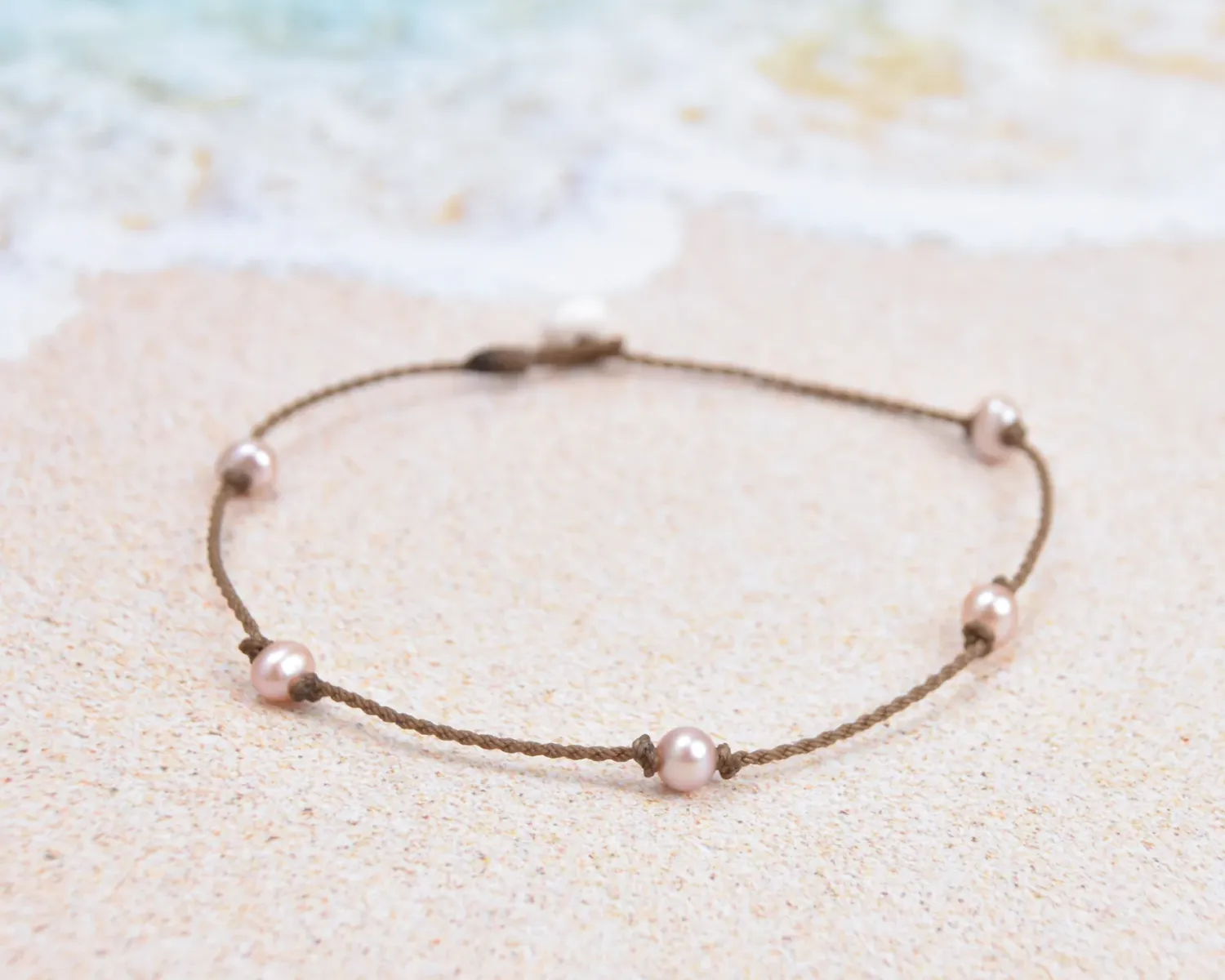 Princess Anklet, Color: Blush Pearl, Size: Oval