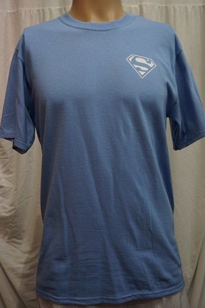 Superman / Dumbbell Logo, Color: Baby Blue / White, Size: S