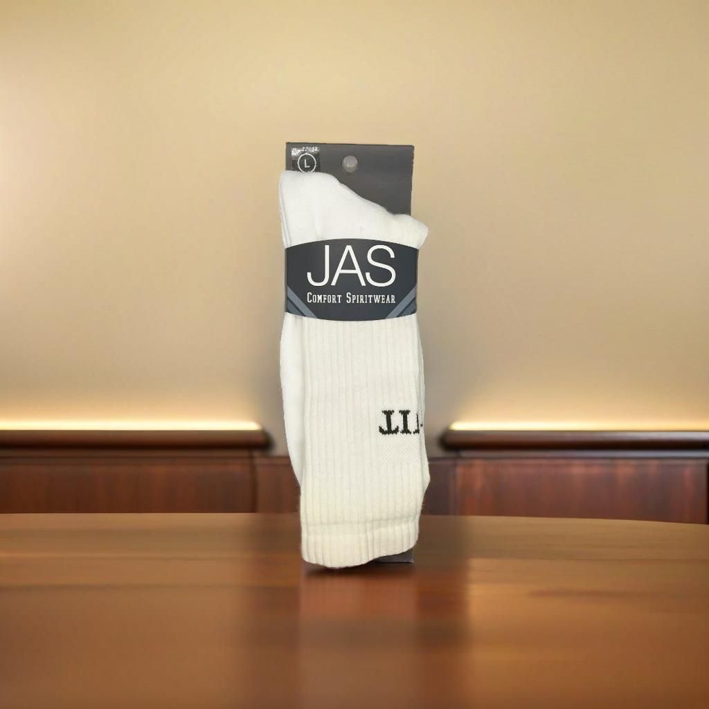 Solid White Crew Single Pair Socks, Color: WHITE, Size: L (9-12 Mens)