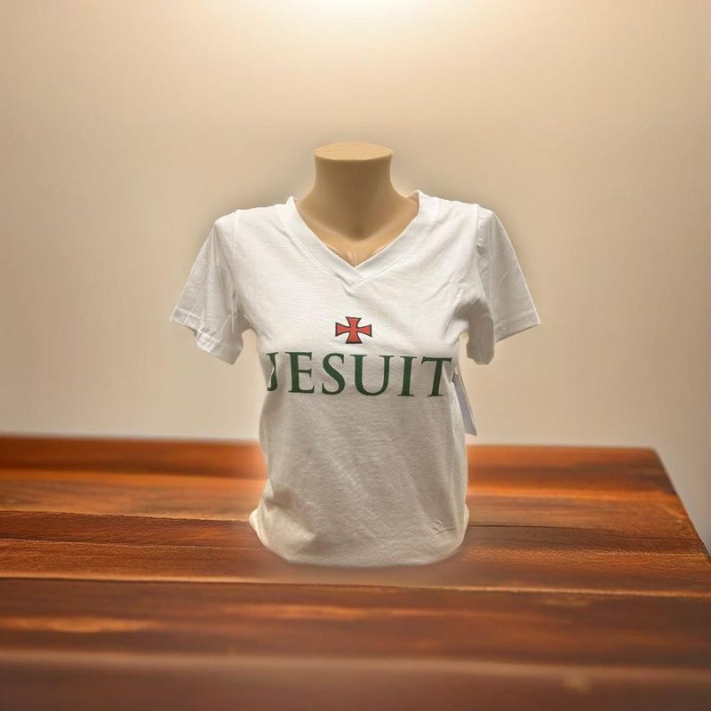 Vive La Fete - White 100% Cotton Ladies V Neck