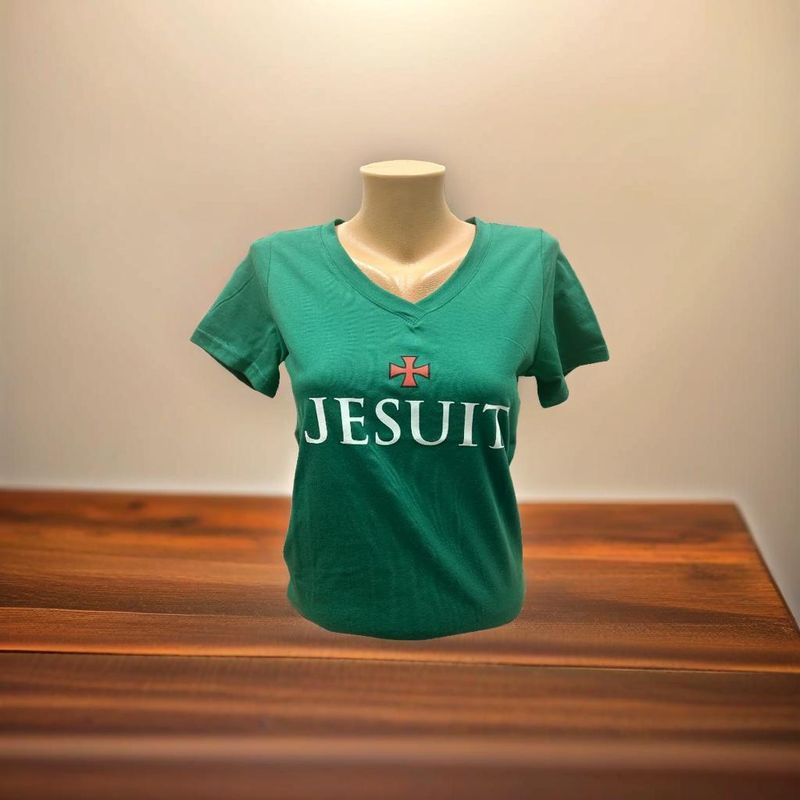 Vive La Fete - Green 100% Cotton Ladies V Neck