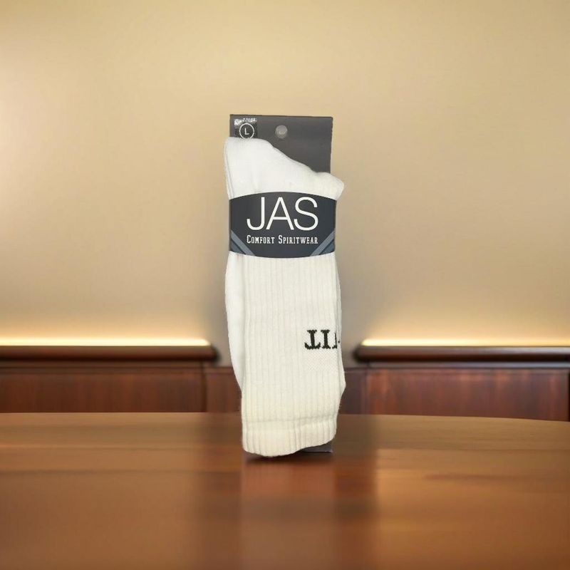 Solid White Crew Single Pair Socks