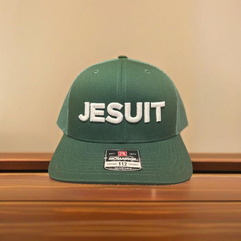 Jesuit Bold Embroidery Solid Green Hat