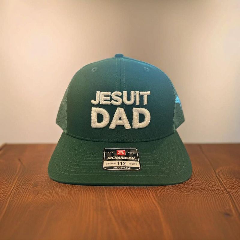 Jesuit Bold Embroidery Solid Green Dad Hat