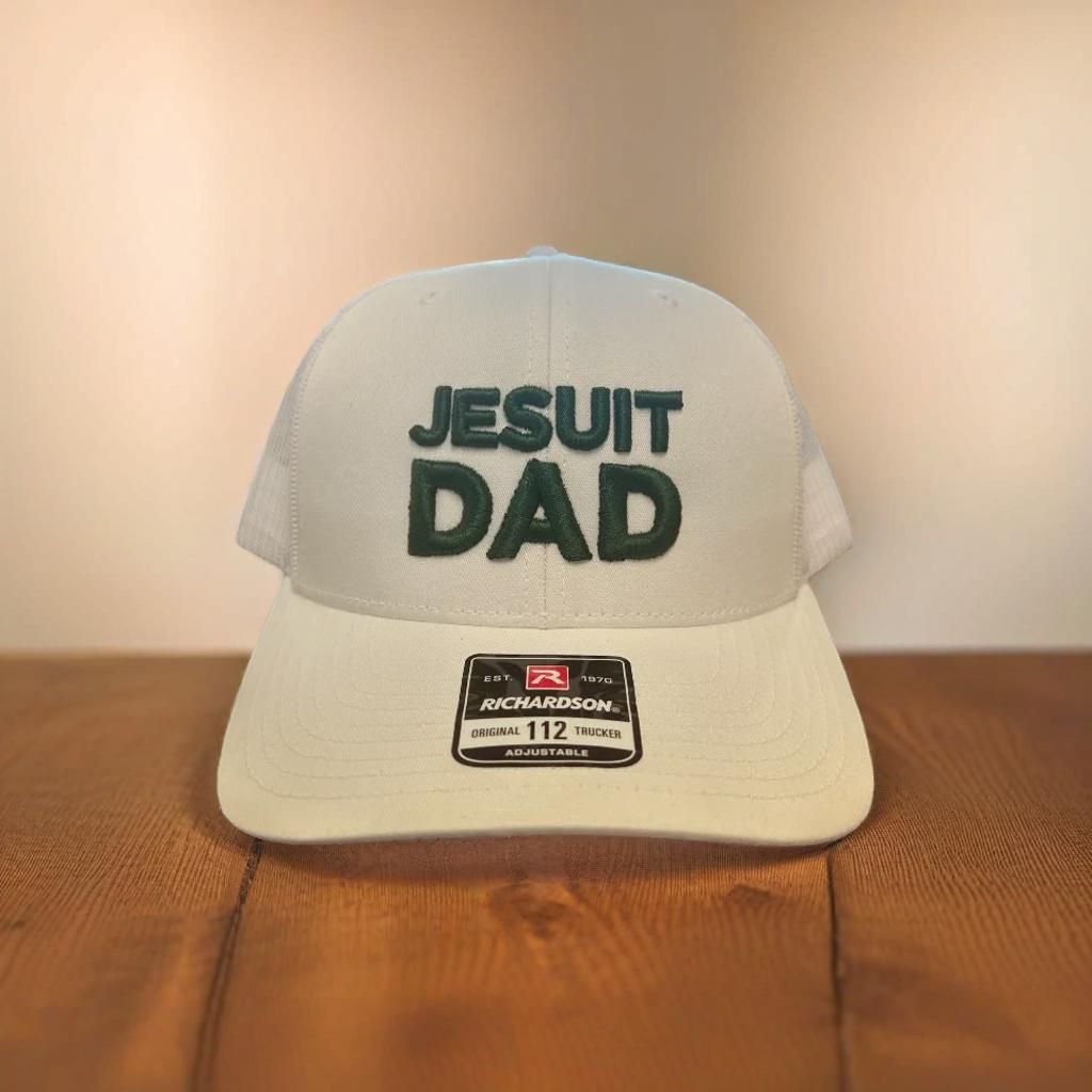 Jesuit Bold Embroidery Solid White Dad Hat