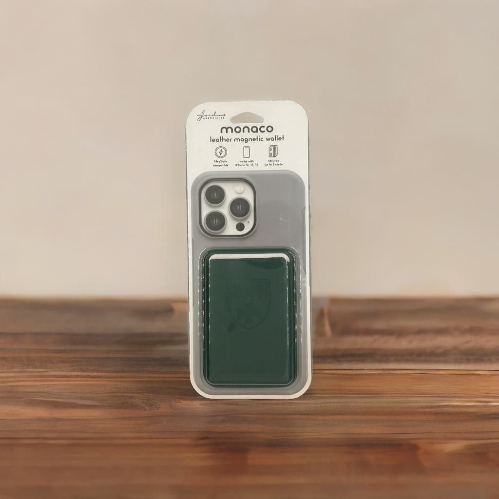 Leather Wallet with MagSafe Green Shield
