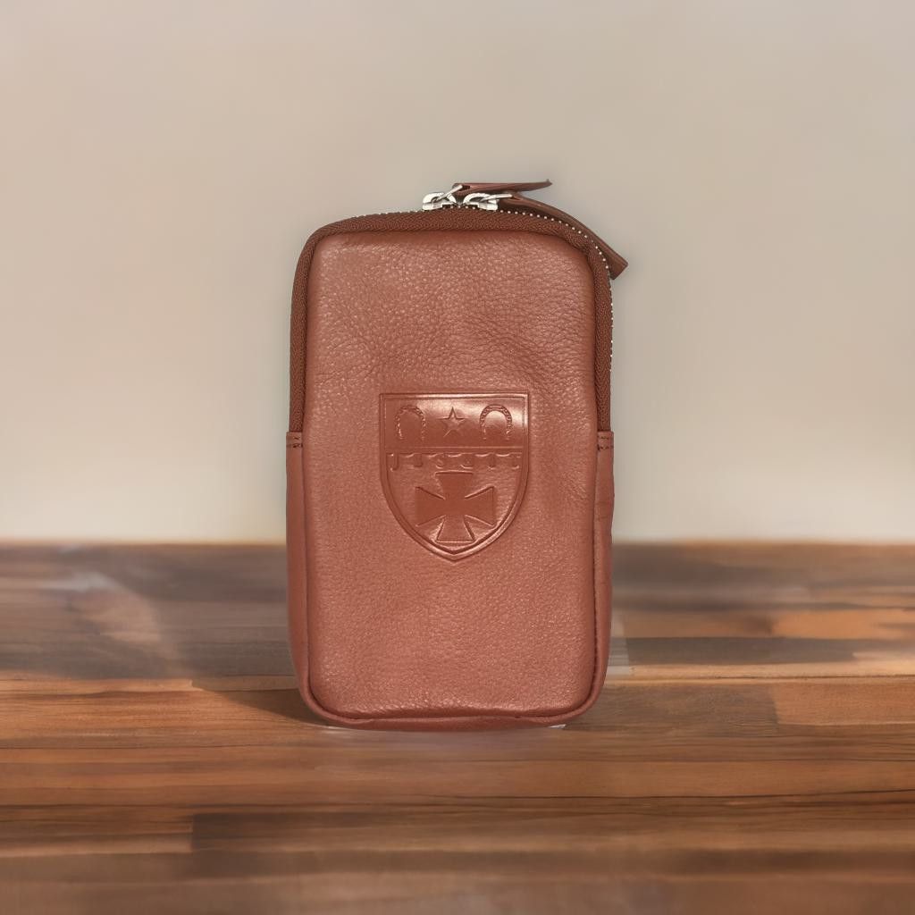 Leather Crossbody Cellphone Case Cognac