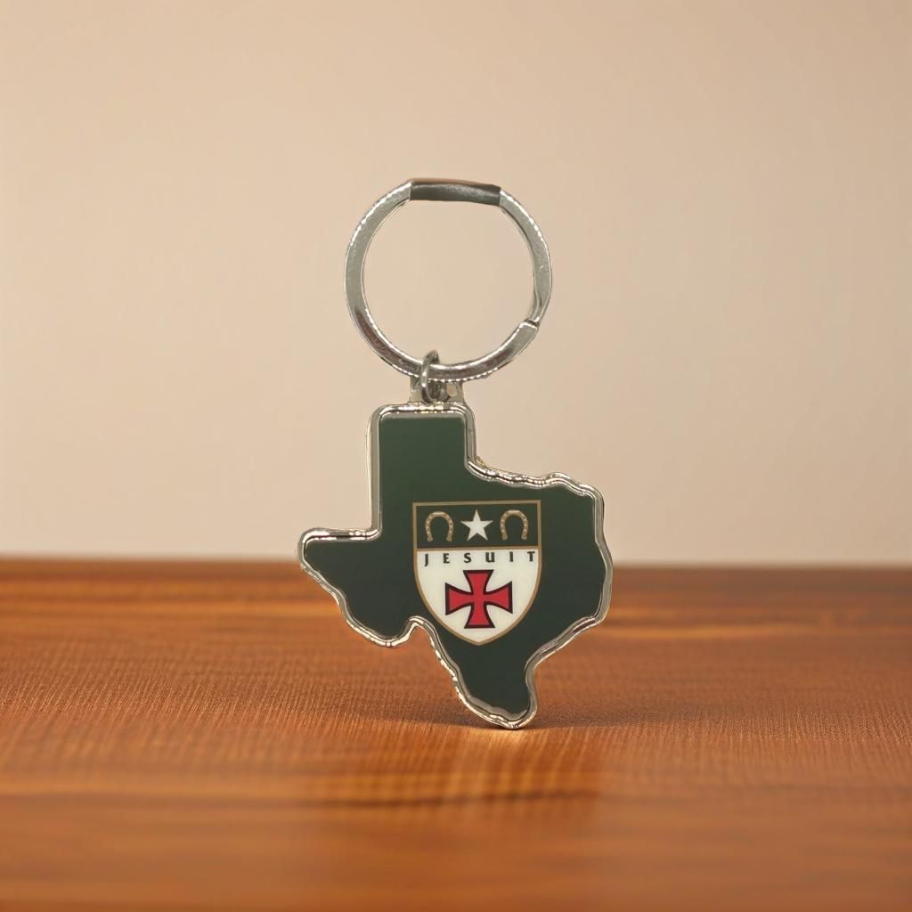 Texas Jesuit Shield Keychain
