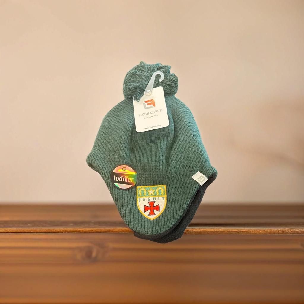 Toddler Earflap Pom Hat w/Fleece Lining