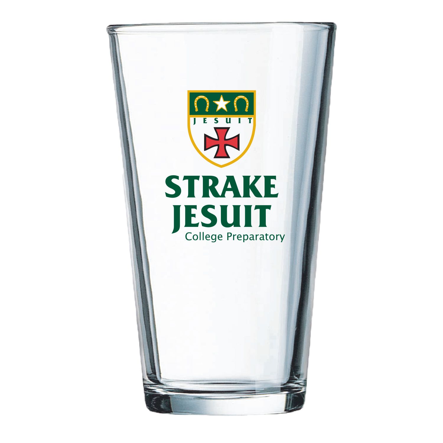 16 oz Strake Jesuit Full Logo Pint Glass