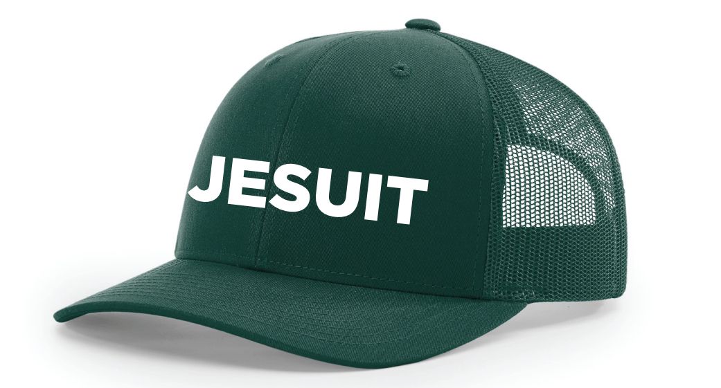 Jesuit Bold Embroidery Solid Green Hat