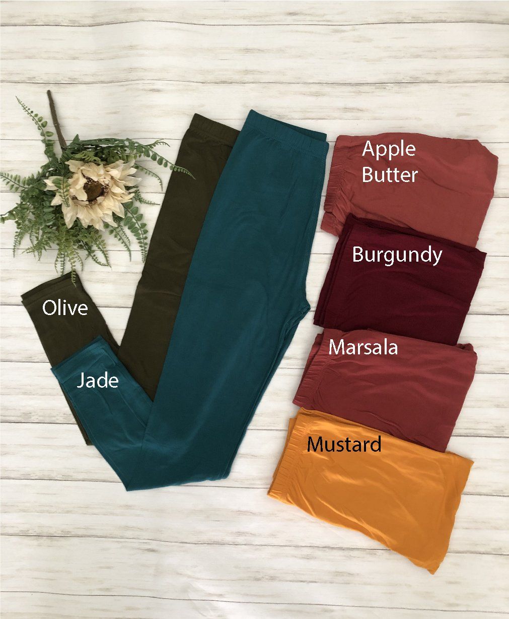 Regular Size Full Length Leggings, Color: Marsala