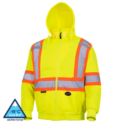Hi-vis polyester fleece hoodie