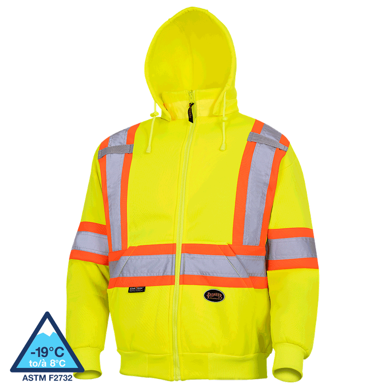 Hi-vis polyester fleece hoodie