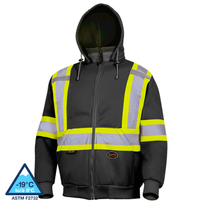 Hi-vis polyester fleece hoodie