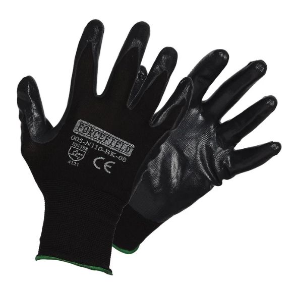 Black Seamless Knit Nylon Nitrile Palm Coated Work Gloves Black Seamless Knit Nylon Nitrile Palm Coated Work Gloves