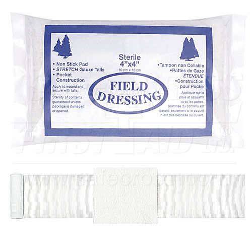 Compress(Pressure)Bandages, Field Dressing 10.2 X 10.2 cm (4X4)