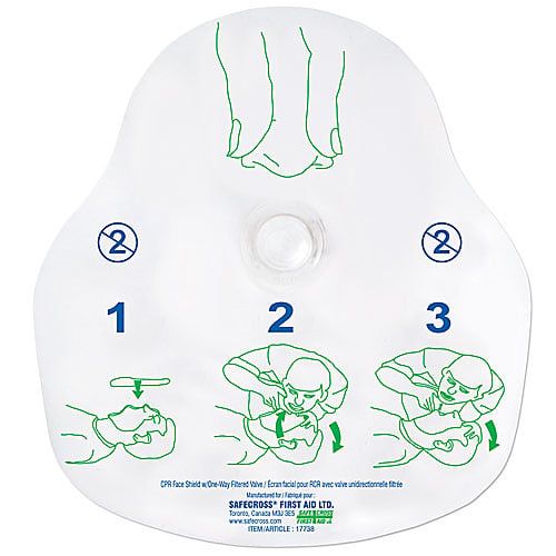 CPR Face Shield, w/One-way Filtered Valve