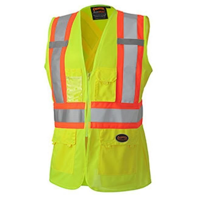 Womens Hi-Vis Safety Vest, Color: Yellow, Size: XS