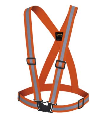Hi-Viz Safety Sash 4Pt Tearaway 2" Elastic w/ Adjustable Chest/Waist Straps