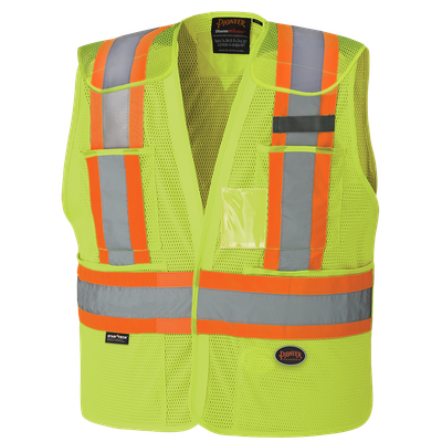 HI-VIZ Drop Shoulder Safety Tear-Away Vest -Poly Mesh