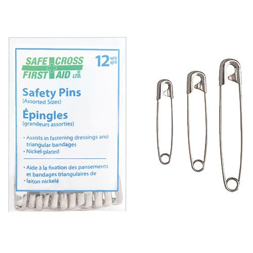 Safety Pins, Assorted Sizes, 12&#39;s