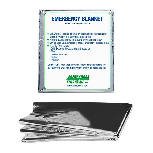 Emergency Blanket, Foil/Mylar, 142.2 x 203.2 cm