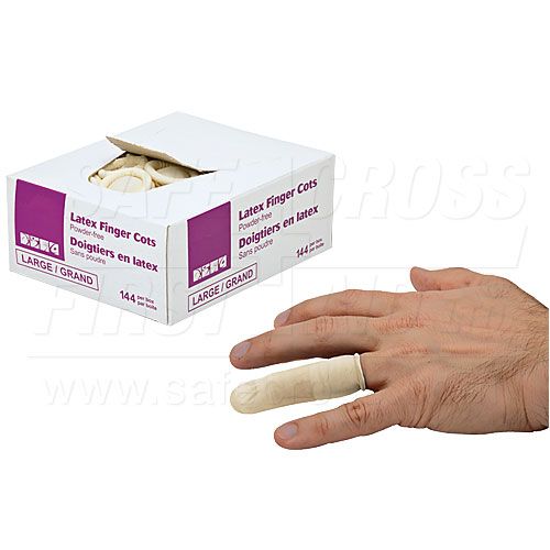 Finger Cots, Latex, Powder-Free, Large 144's