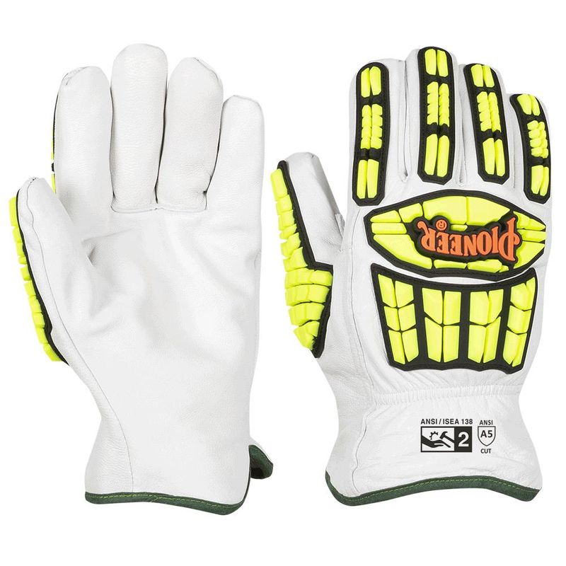 Cut and Impact-Resistant Goatskin Driver&#39;s-Style Gloves (Pair) with TPR - Level A5