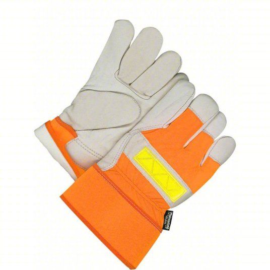 Lined Grain Cowhide Fitter w/Safety Cuff (Hi-Viz)