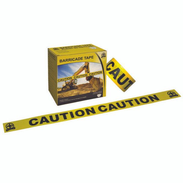 Barricade Tape, Caution, Yellow, 3&quot; x 1000ft