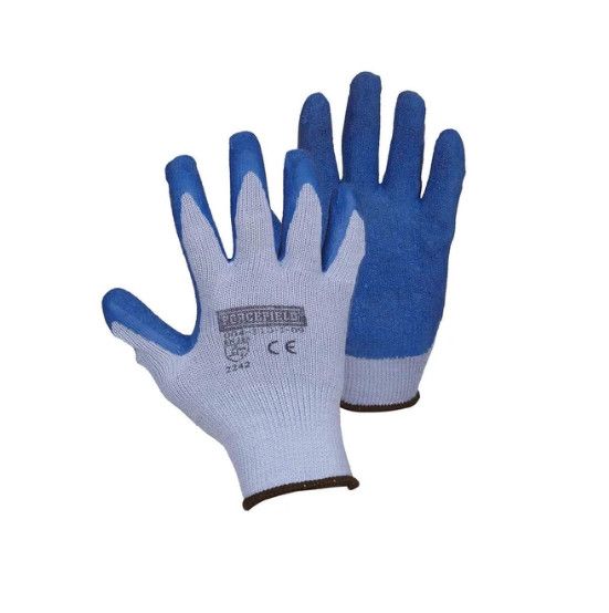 Blue Latex Palm-Coat Grip Gloves