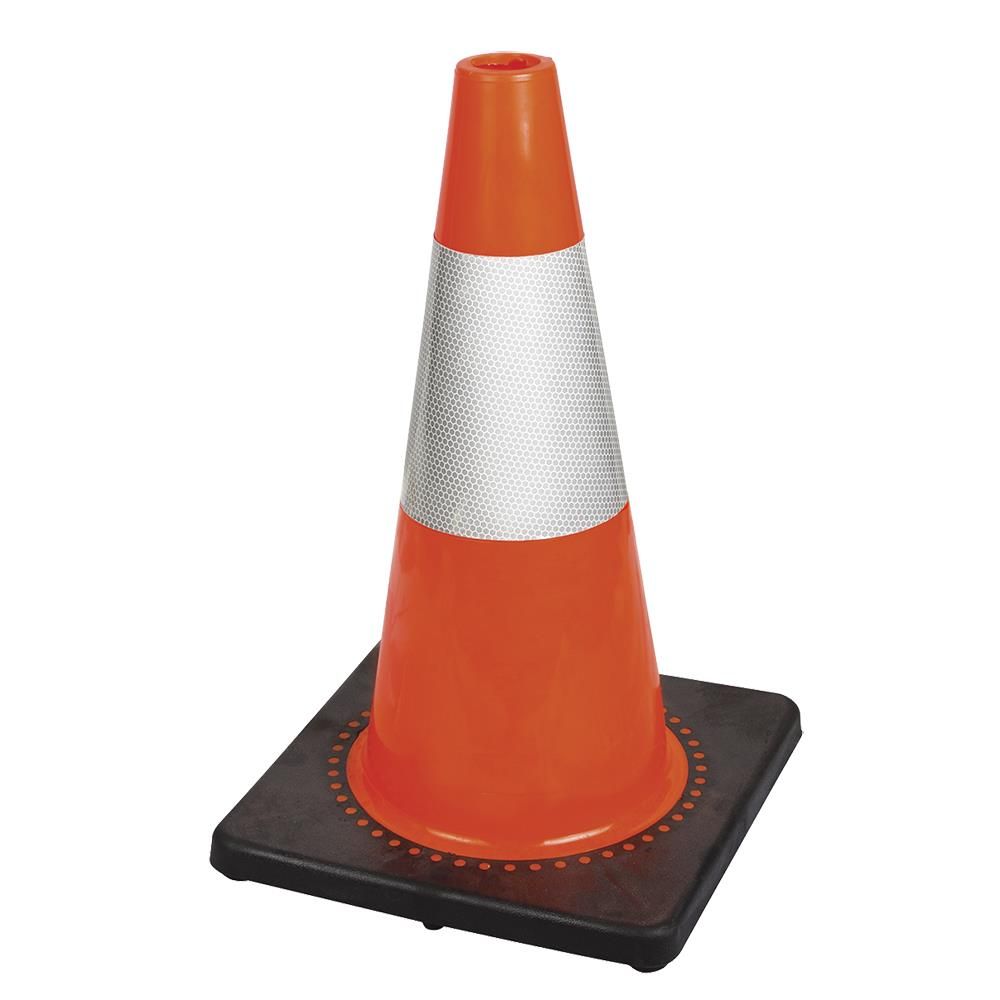 Premium PVC Flexible Safety Cone - 18&quot;/45 cm - 6&quot; High-Luminance Reflective Band