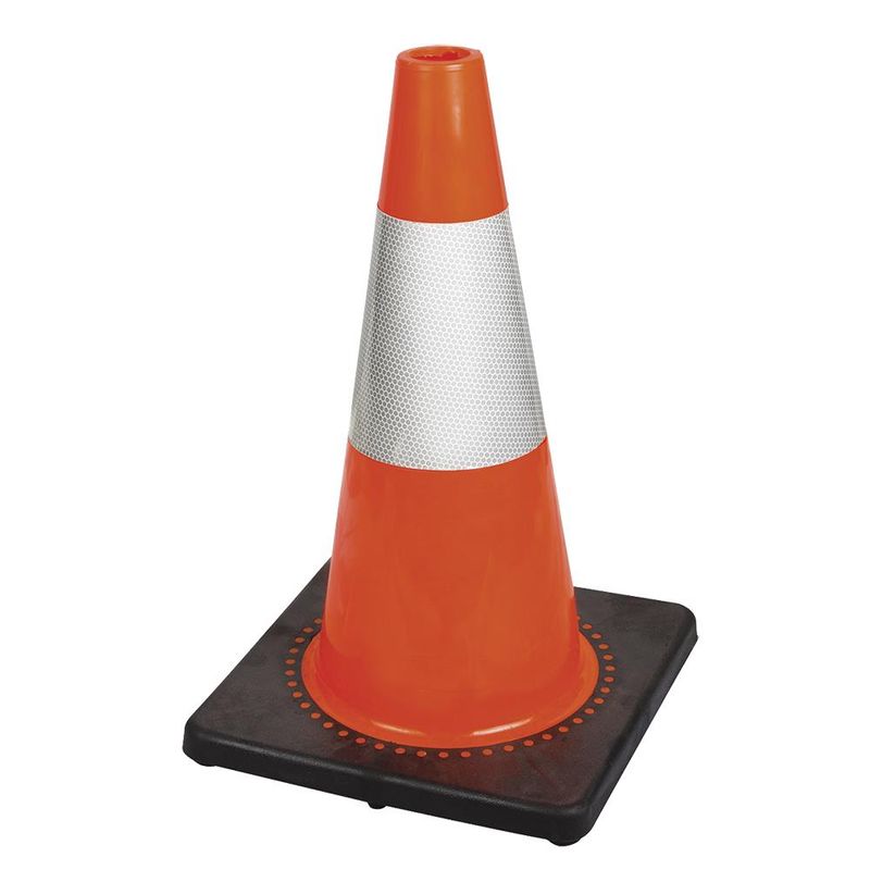 Premium PVC Flexible Safety Cone - 18&quot;/45 cm - 6&quot; High-Luminance Reflective Band