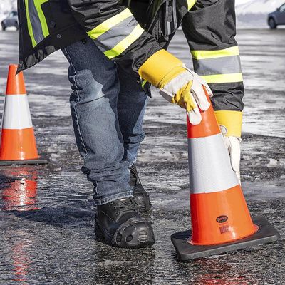 Premium PVC Flexible Safety Cone - 18"/45 cm - 6" High-Luminance Reflective Band
