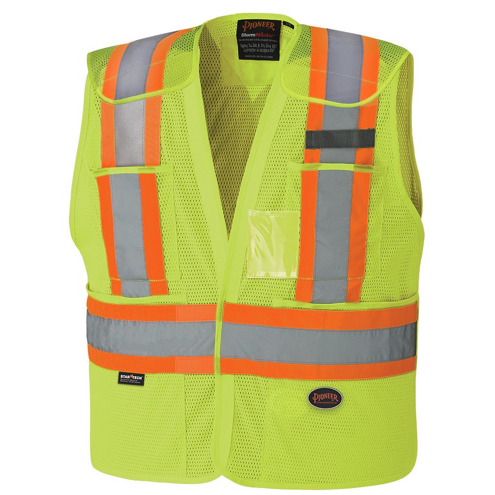 HI-VIZ Drop Shoulder Safety Tear-Away Vest -Poly Mesh, Color: Yellow, Size: Small/Medium