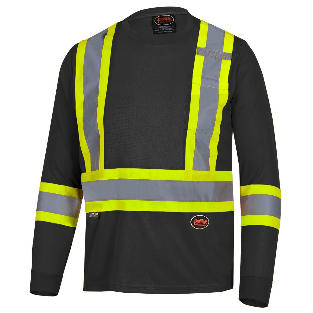Hi-Vis Bird&#39;s-Eye Long-Sleeved Safety Shirt