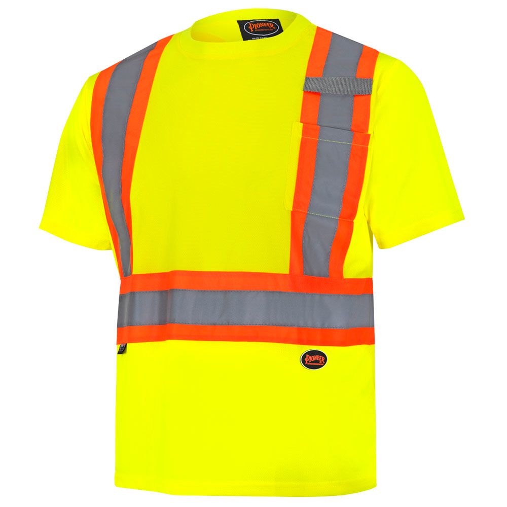Hi-Vis Bird&#39;s-Eye Safety T-Shirt , Color: Yellow, Size: Small