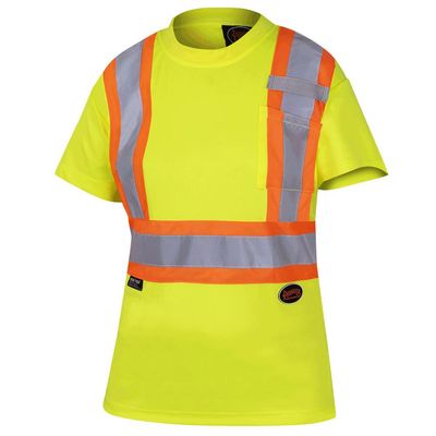 Hi-Viz Yellow Women&#39;s Birdseye Safety T-Shirt