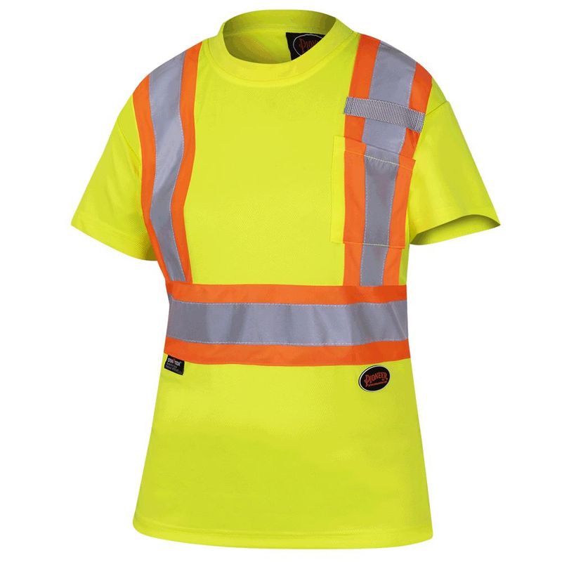 Hi-Viz Yellow Women's Birdseye Safety T-Shirt